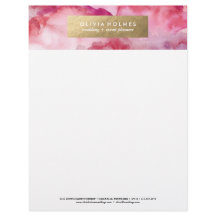 Roze Faux Folie Waterverf Letterhead