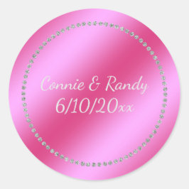 Roze Faux Folie Wedding Sticker