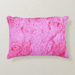 Roze Faux Fur Decoratief Kussen