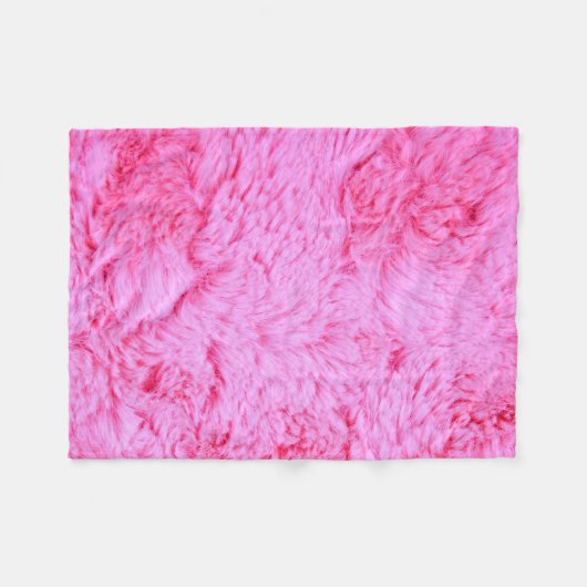Roze Faux Fur Fleece Deken (Voorkant (Horizontaal))