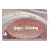 Roze Faux Glitter Architecture Birthday Card (Voorkant Horizontaal)