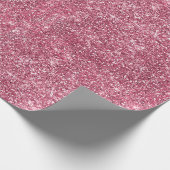 Roze Faux Glitter Cadeaupapier (Hoek)
