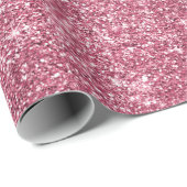 Roze Faux Glitter Cadeaupapier (Rol Hoek)