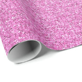 Roze Faux Glitter Cadeaupapier (Rol Hoek)