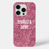 Roze Faux Glitter Case-Mate iPhone Case (Achterkant)