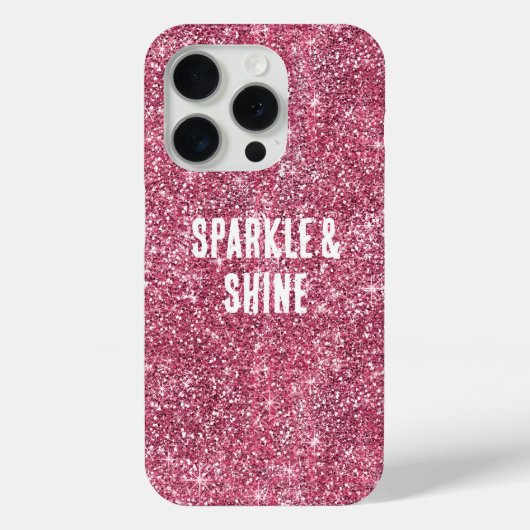 Roze Faux Glitter Case-Mate iPhone Case (Achterkant)