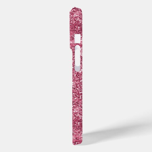 Roze Faux Glitter Case-Mate iPhone Case (Achterkant / Links)
