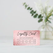 Roze Faux Glitter Custom Loyalty Kaart Visitekaartje (Staand voorkant)