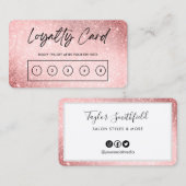 Roze Faux Glitter Custom Loyalty Kaart Visitekaartje (Voorkant / Achterkant)