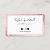 Roze Faux Glitter Custom Loyalty Kaart Visitekaartje (Achterkant)