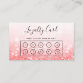 Roze Faux Glitter Custom Loyalty Kaart Visitekaartje (Voorkant)