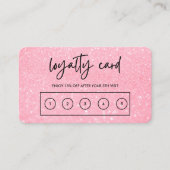 Roze Faux Glitter Custom Loyalty Kaart Visitekaartje (Voorkant)