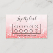 Roze Faux Glitter Custom Loyalty Kaart Visitekaartje (Voorkant)
