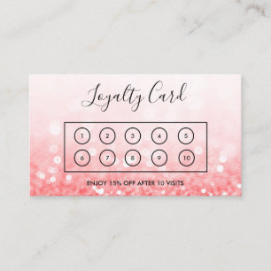 Roze Faux Glitter Custom Loyalty Kaart Visitekaartje