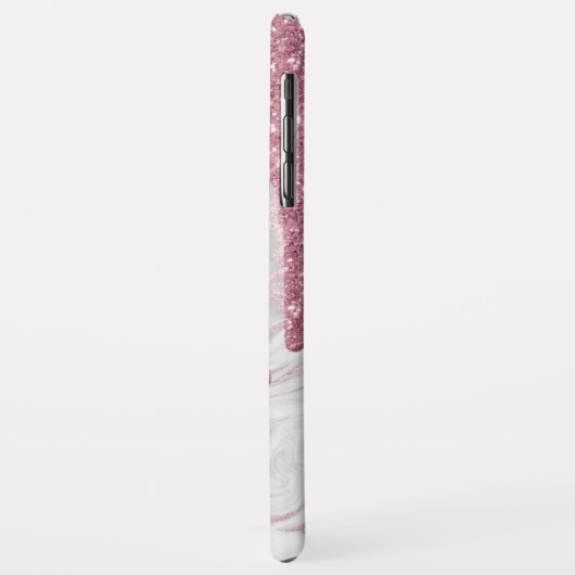 Roze Faux Glitter Drips iPhone 6.5 Hoesje (Achterkant/links)