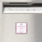 Roze faux glitter flamingo sparen de Datum Magnet (Insitu (Vaatwasser))