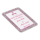 Roze faux glitter flamingo sparen de Datum Magnet Magneet (Rechterzijde)