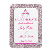Roze faux glitter flamingo sparen de Datum Magnet Magneet (Verticaal)