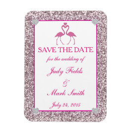Roze faux glitter flamingo sparen de Datum Magnet Magneet