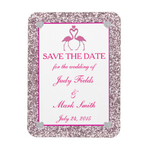 Roze faux glitter flamingo sparen de Datum Magnet Magneet