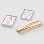 Roze Faux Glitter Flamingo Trouwprogramma Fans Handwaaier (Niet-gemonteerd)