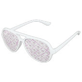Roze faux glitter flamingo's waterverf strepen aviator zonnebril (Gekanteld)