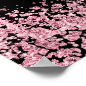 Roze Faux Glitter Flowers 50e Jubileum Poster (Hoek)