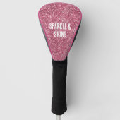 Roze Faux Glitter Golfheadcover (Voorkant)