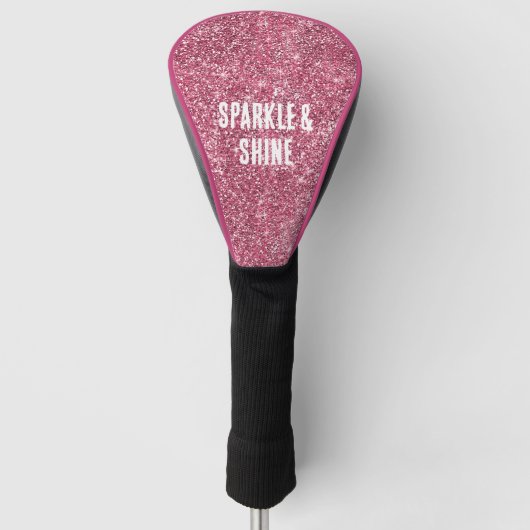 Roze Faux Glitter Golfheadcover (Voorkant)
