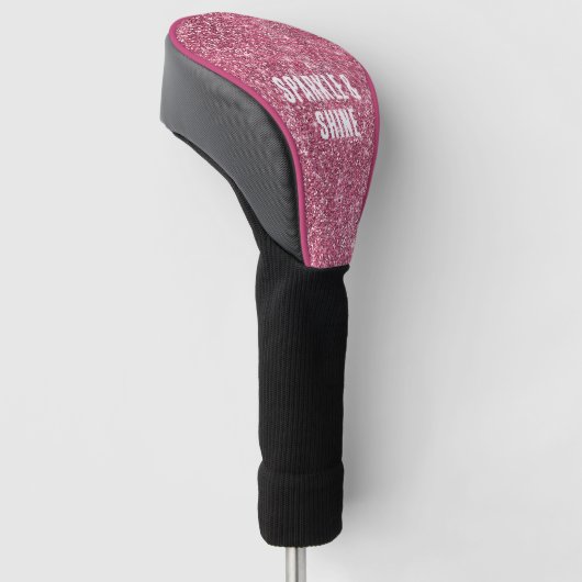 Roze Faux Glitter Golfheadcover (Schuin)