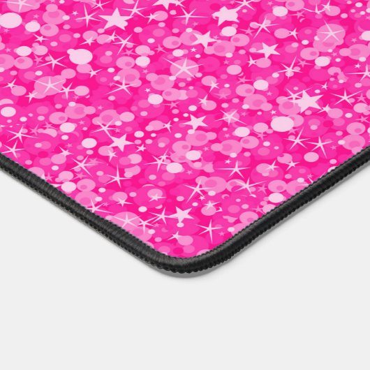 Roze Faux Glitter Gouden Accenten Bureaumat (Hoek)