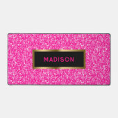 Roze Faux Glitter Gouden Accenten Bureaumat (Voorkant)