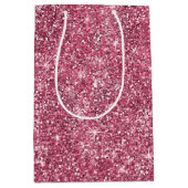 Roze Faux Glitter Medium Cadeauzakje