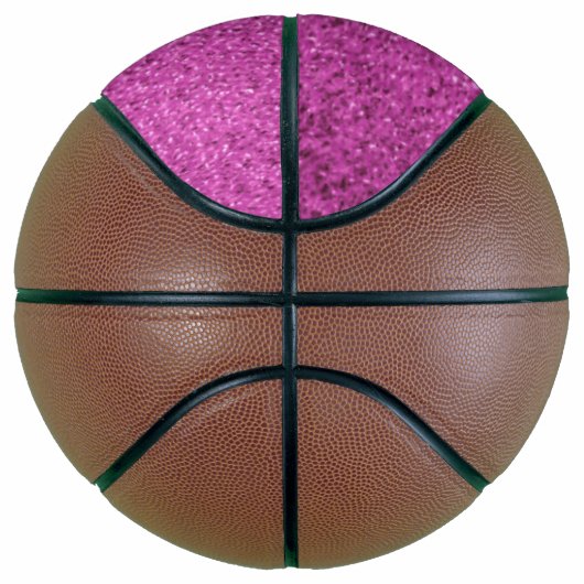Roze Faux Glitter Mini Basketbal (Rechts)
