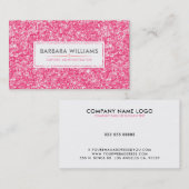 Roze Faux Glitter Modern Design Visitekaartje (Voorkant / Achterkant)