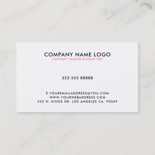 Roze Faux Glitter Modern Design Visitekaartje (Achterkant)