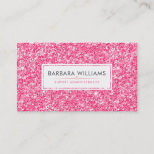 Roze Faux Glitter Modern Design Visitekaartje
