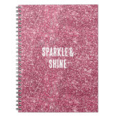 Roze Faux Glitter Notitieboek (Voorkant)