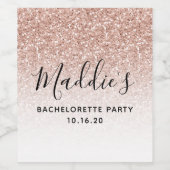 Roze Faux Glitter Ombre Aangepaste Naam Bacheloret Wijn Etiket (Enkel label)
