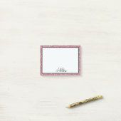 Roze Faux Glitter Post-it® Notes (Op bureau)