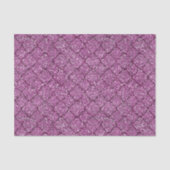 Roze Faux Glitter Quatrefoil Tissuepapier (Voorkant)
