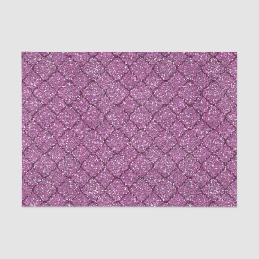 Roze Faux Glitter Quatrefoil Tissuepapier (Voorkant)