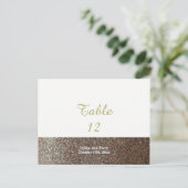 Roze Faux Glitter Table Seating Kaart (Staand voorkant)