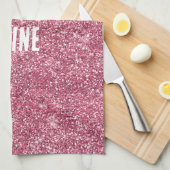 Roze Faux Glitter Theedoek (Quarter Fold)