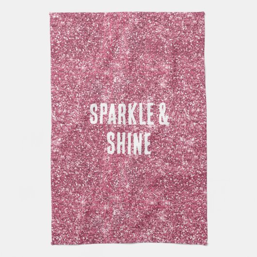 Roze Faux Glitter Theedoek (Verticaal)