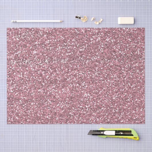 Roze Faux Glitter Tissuepapier (Craft)