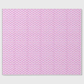 Roze faux Glitter & White Ikat Chevron Cadeaupapier (Vlak)