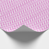 Roze faux Glitter & White Ikat Chevron Cadeaupapier (Hoek)