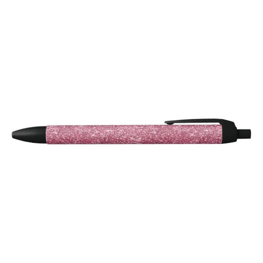  Roze Faux Glitter Zwarte Inkt Pen (Bovenkant)