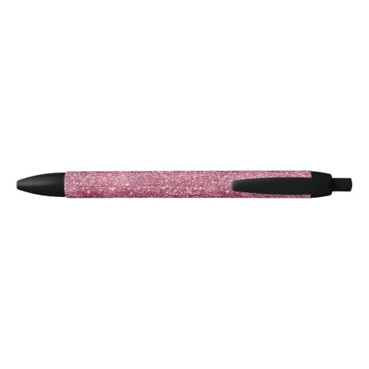 Roze Faux Glitter Zwarte Inkt Pen (Achterkant)